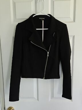Express Black Asymmetrical Zip Moto Jacket